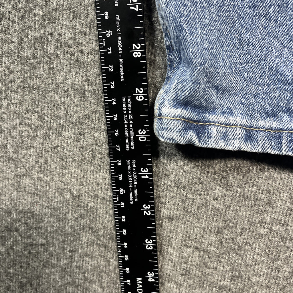Wrangler Straight Fit Jeans Mens 36x30 Blue Denim Cotton Button Front Zip Fly