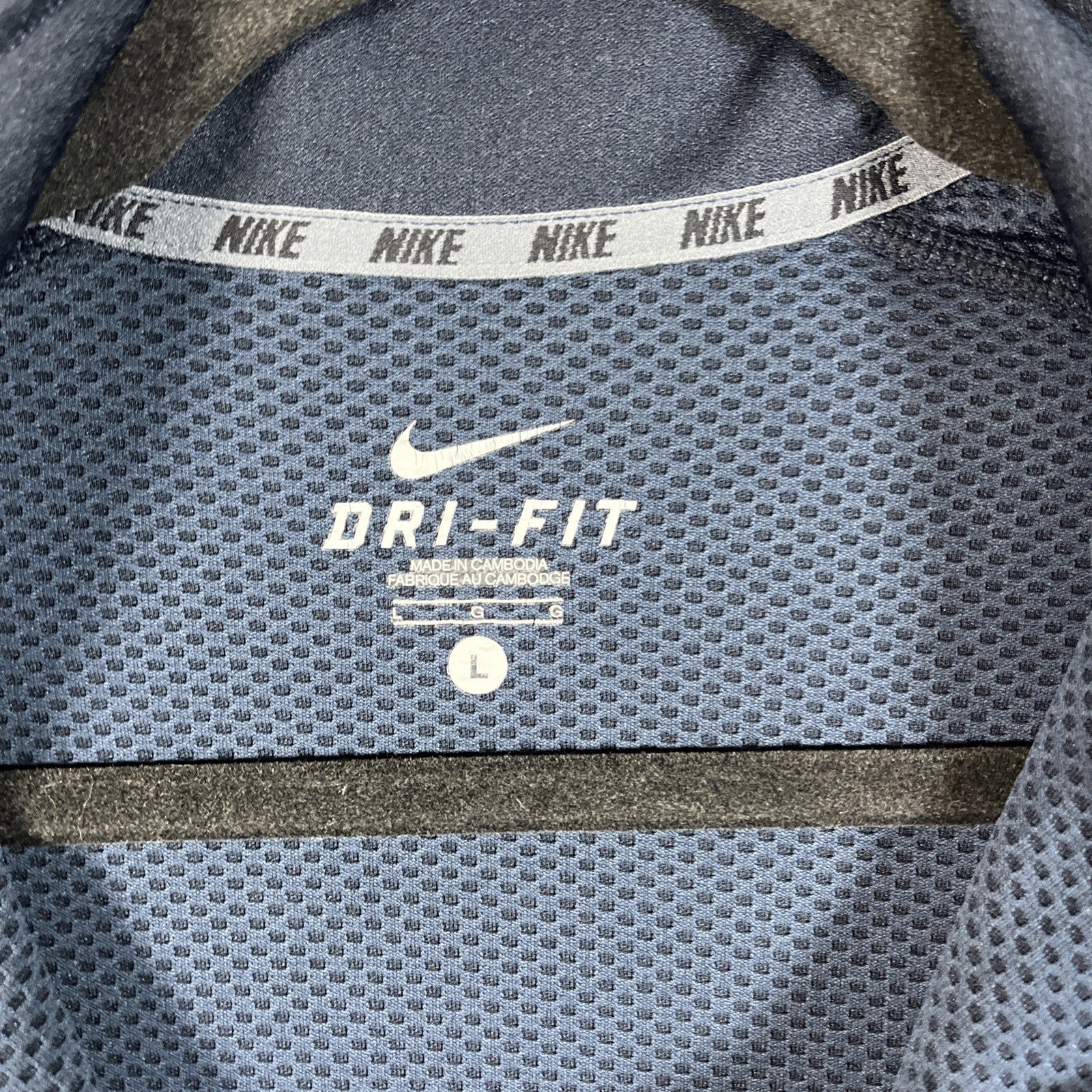 Nike 1/4 Zip Pullover Sweatshirt Dri-Fit Long Sleeve Men's Size Large Blue 10005