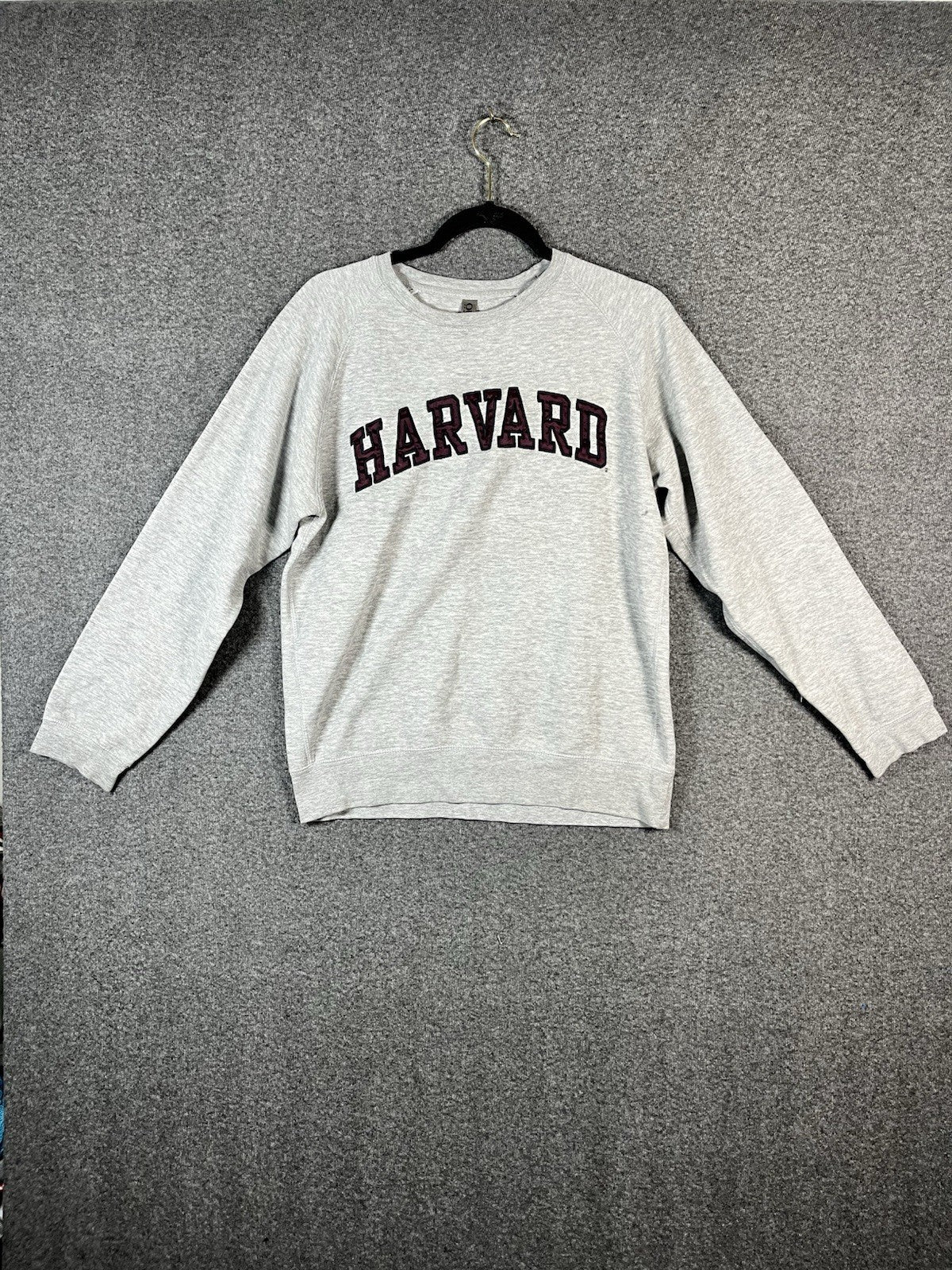 Vintage Harvard Sweat Shirt Long sleeve Gray M Pullover Crew Neck Fleece Lined
