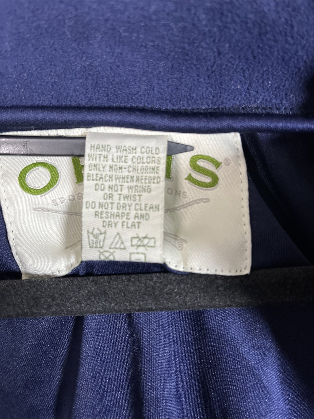 Orvis Men XL Foul Weather Sweater Wool Lined Navy Blue Fleece Lined Pockets VTG