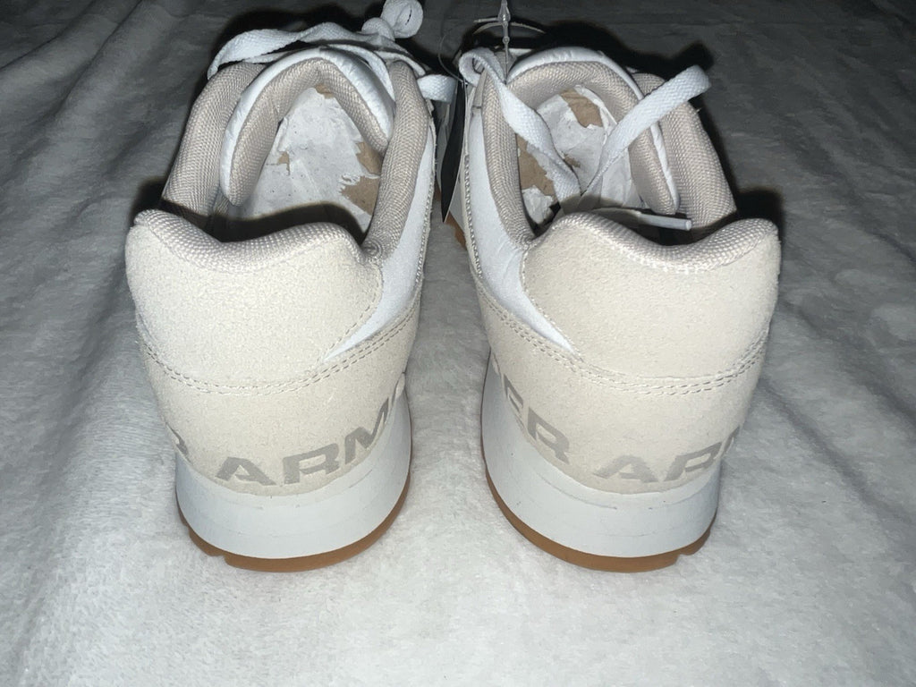 Size 10 - Under Armour Essential Runner White Khaki Base W
