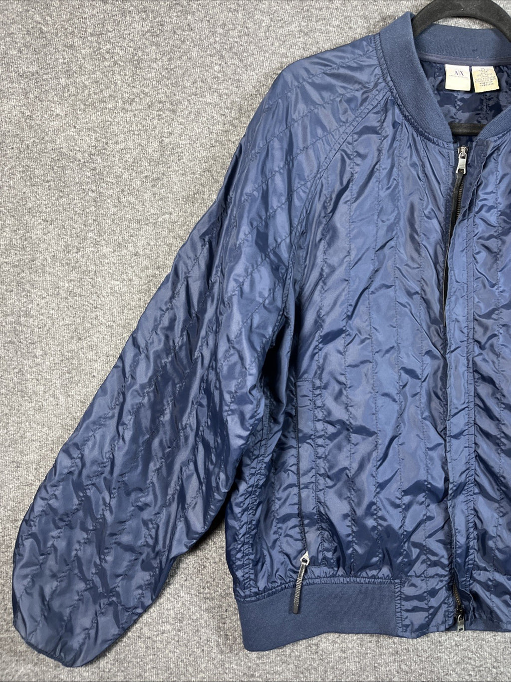Armani exchange men’s bomber jacket Blue vintage Full zip extra large