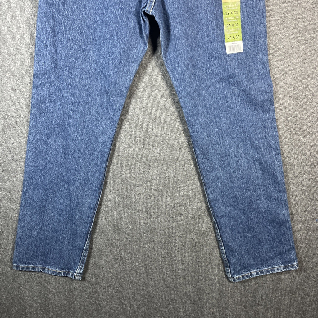 Wrangler premium denim men’s straight leg blue size 29×30 regular fit button zip