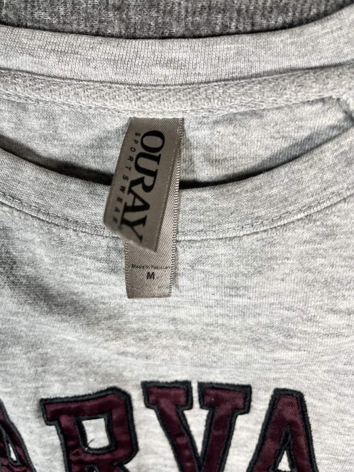 Vintage Harvard Sweat Shirt Long sleeve Gray M Pullover Crew Neck Fleece Lined