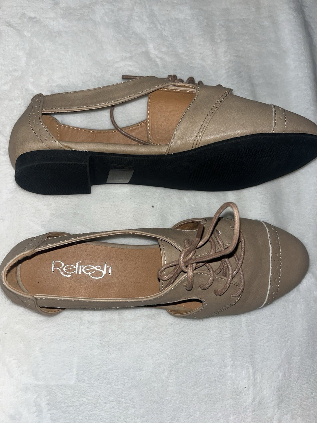 Refresh Women’s Taupe Shoes Flat Leather Marty 6.5 