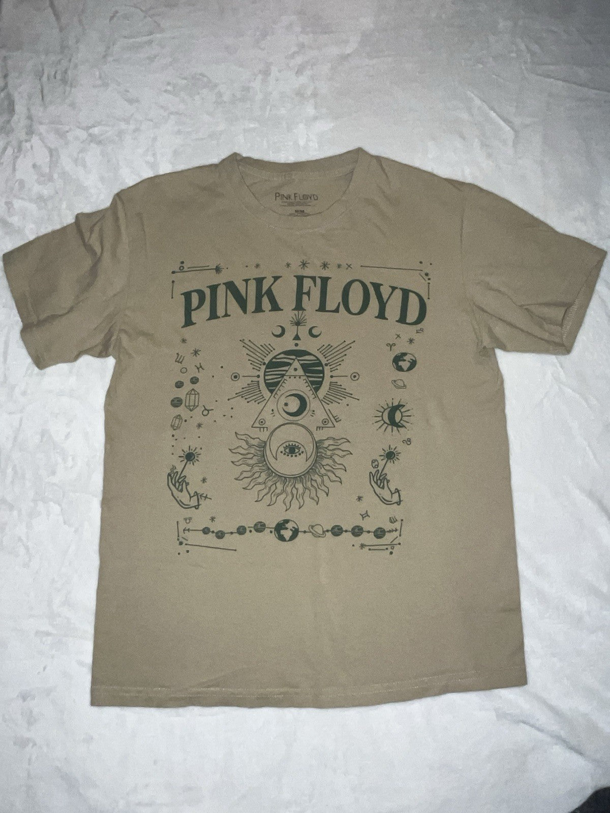Pink Floyd Shirt UnisexMedium Beige Graphic Tee Crew Neck Short Sleeve Top Adult
