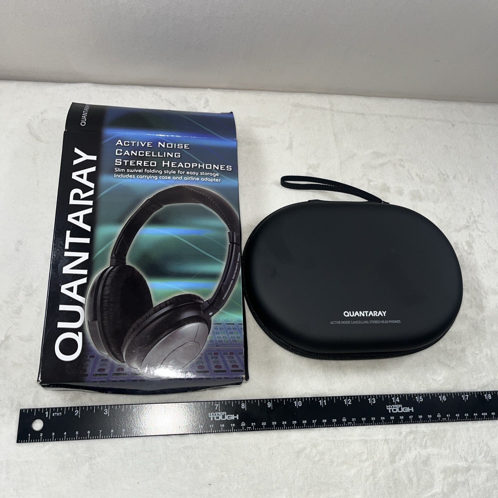 Quantaray Noise Cancelling Stereo Headphones Black Gray 
