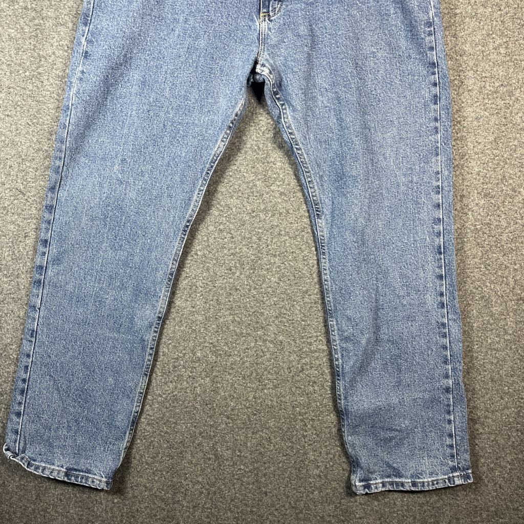 Wrangler Straight Fit Jeans Mens 36x30 Blue Denim Cotton Button Front Zip Fly