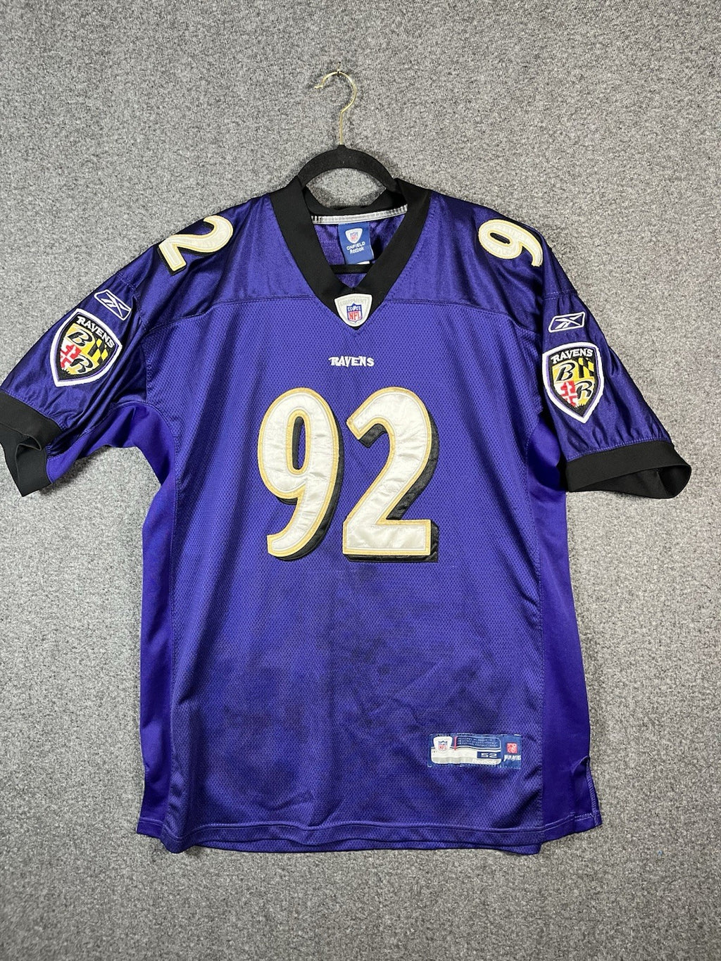 Haloti Ngata #92 Baltimore Ravens Purple Reebok On Field Jersey Size 52 Stitched
