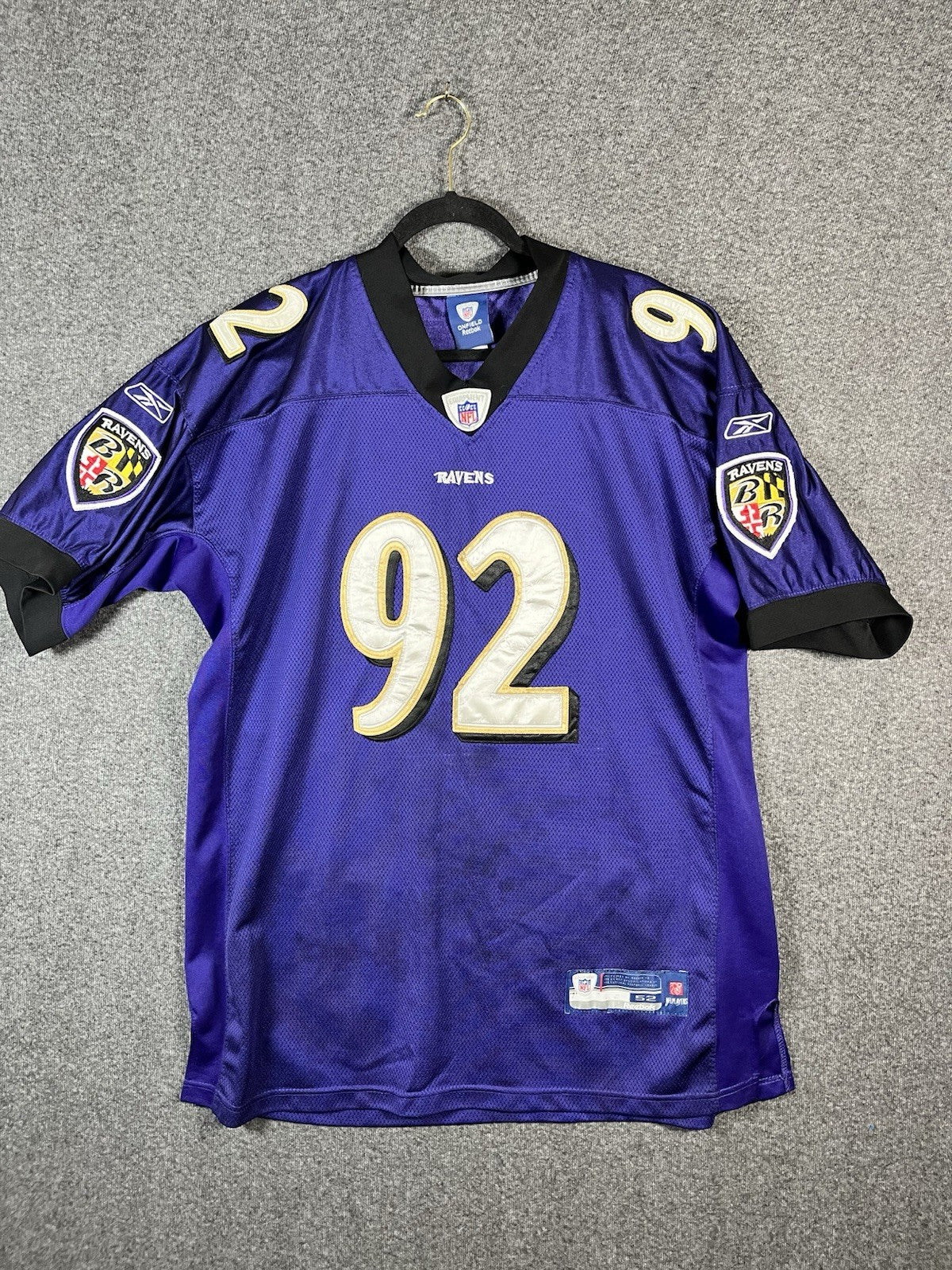 Haloti Ngata #92 Baltimore Ravens Purple Reebok On Field Jersey Size 52 Stitched