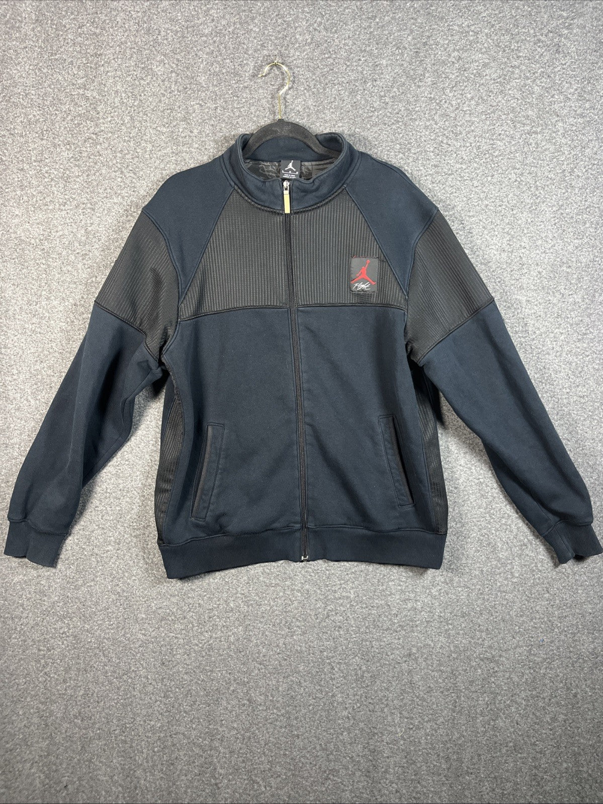Vintage AIR JORDAN 4 Bred-OG-Caged Up Flight-Full Zip Basketball Jacket-Size L