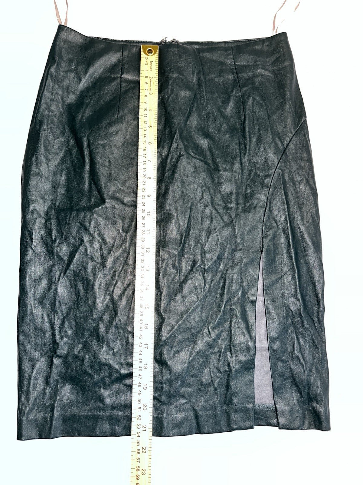 Missguided Faux Leather wrap midi Short Skirt Slit Green Women’s Small