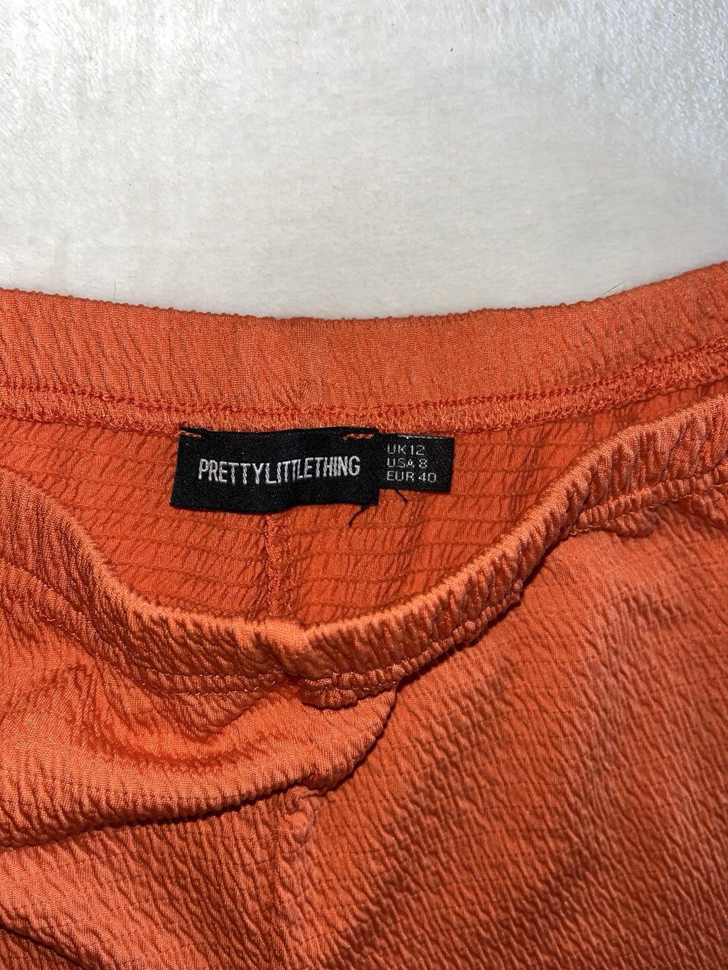 Pretty Little Things burnt orange ribbed two-piece set Women’s Size 8 