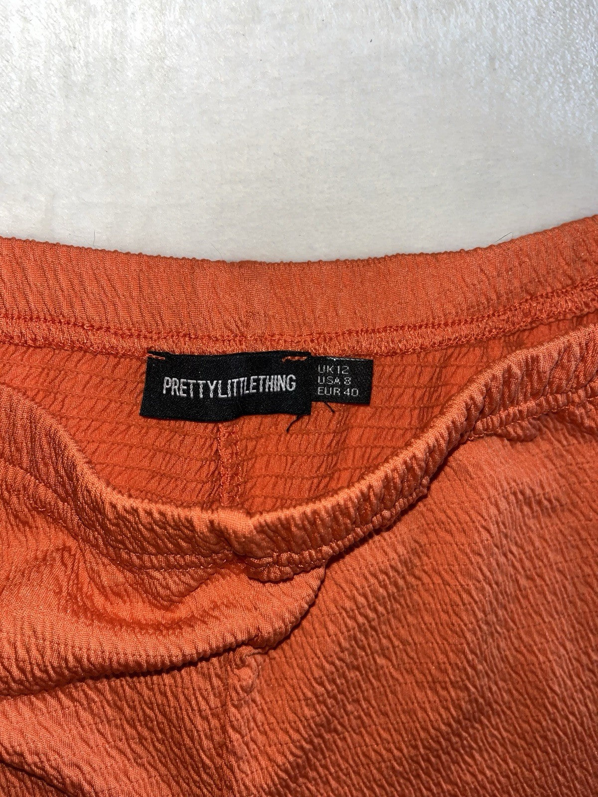 Pretty Little Things burnt orange ribbed two-piece set Women’s Size 8 