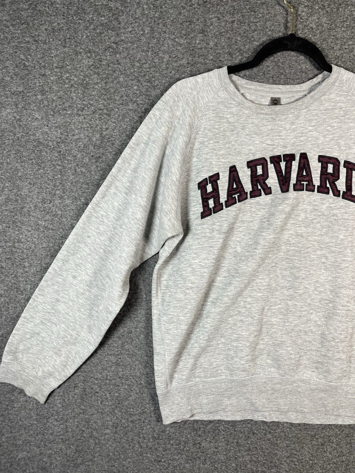 Vintage Harvard Sweat Shirt Long sleeve Gray M Pullover Crew Neck Fleece Lined