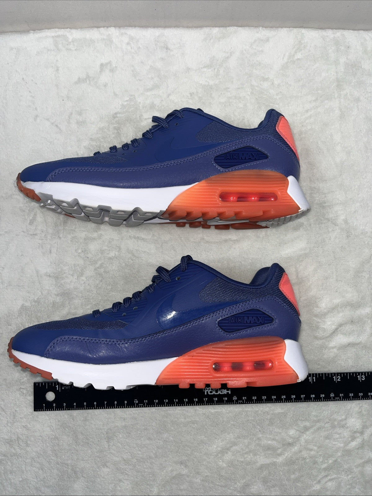 Nike Air Max 90 Essential Blue White Womens Athletic Shoe Size 7.5 Lace Up 