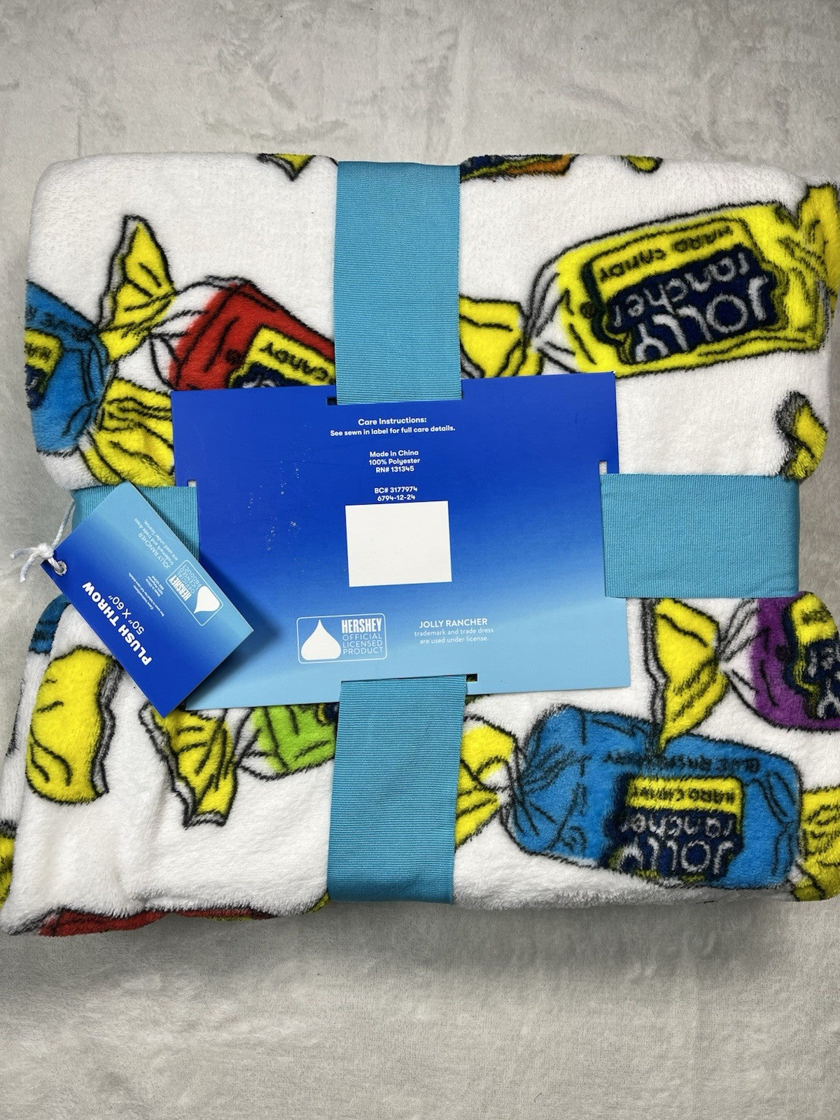 Jolly Rancher Candy Logo Plush Throw Blanket 50” X 60” Official Licensed NWT
