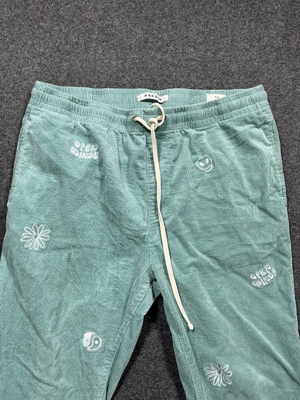 Pacsun Embroidered Corduroy Trouser Pants Green Large