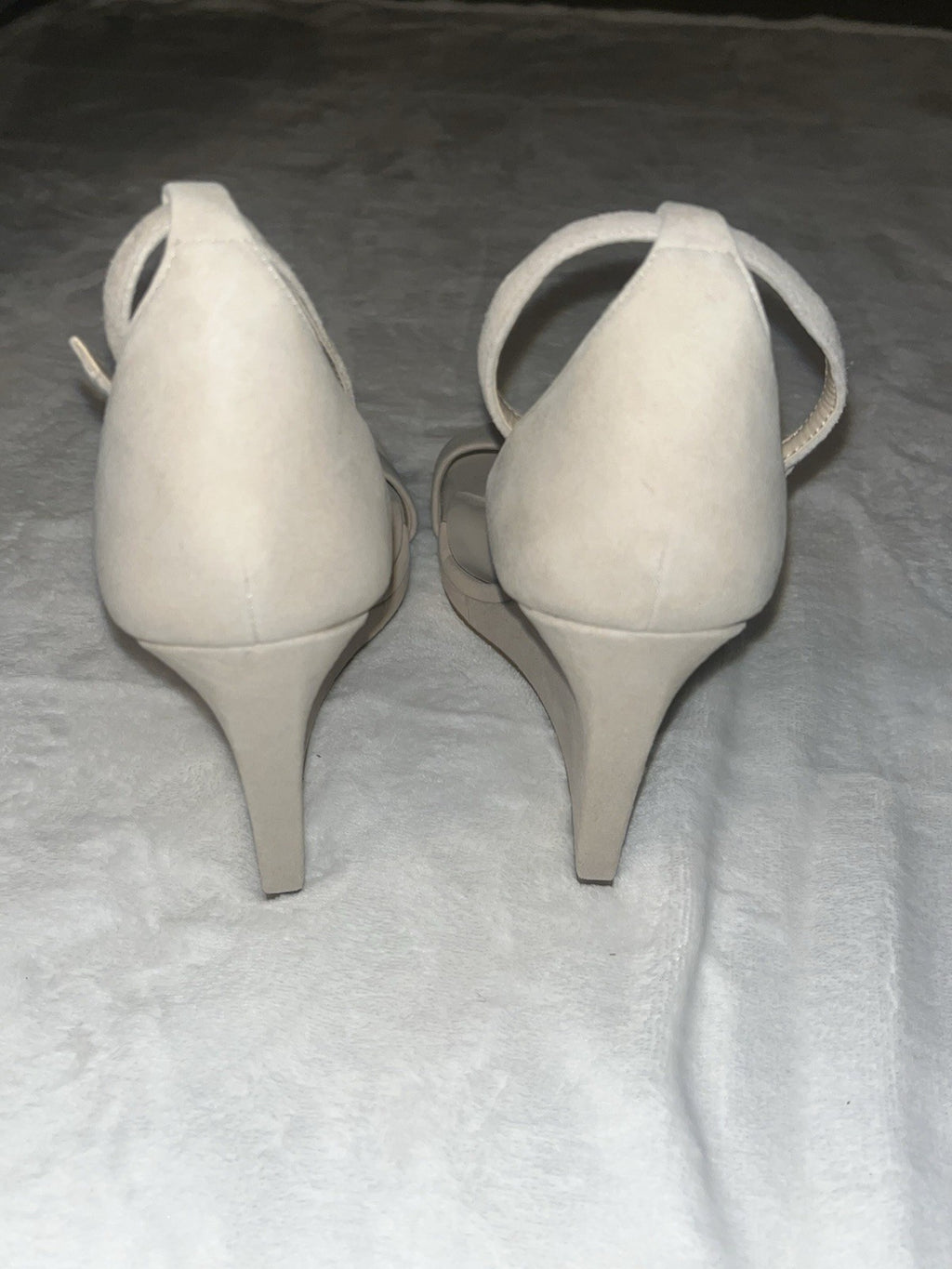 Aldo Wedge Sandals High Heel Tan Strap Buckle 8.5