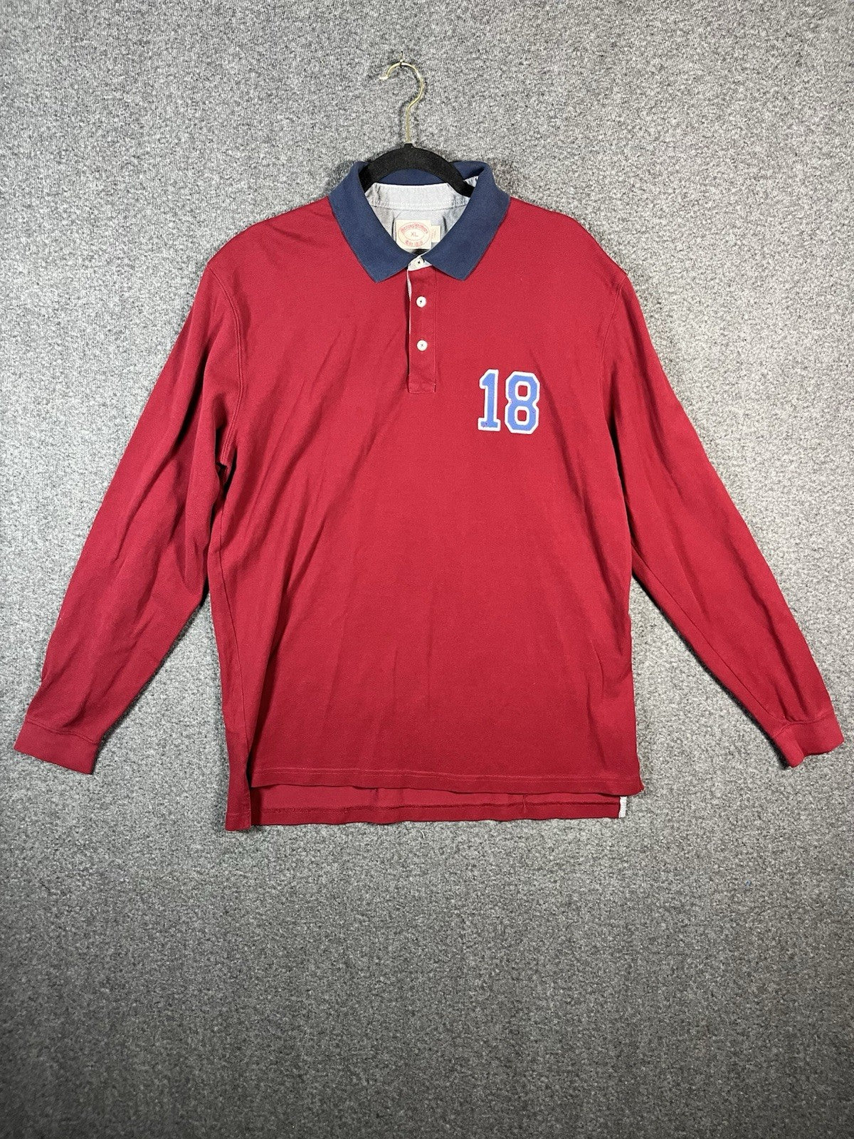 Brooks Brothers Polo Shirt Men's 2XL Red Long Sleeve Cotton Casual Original Fit