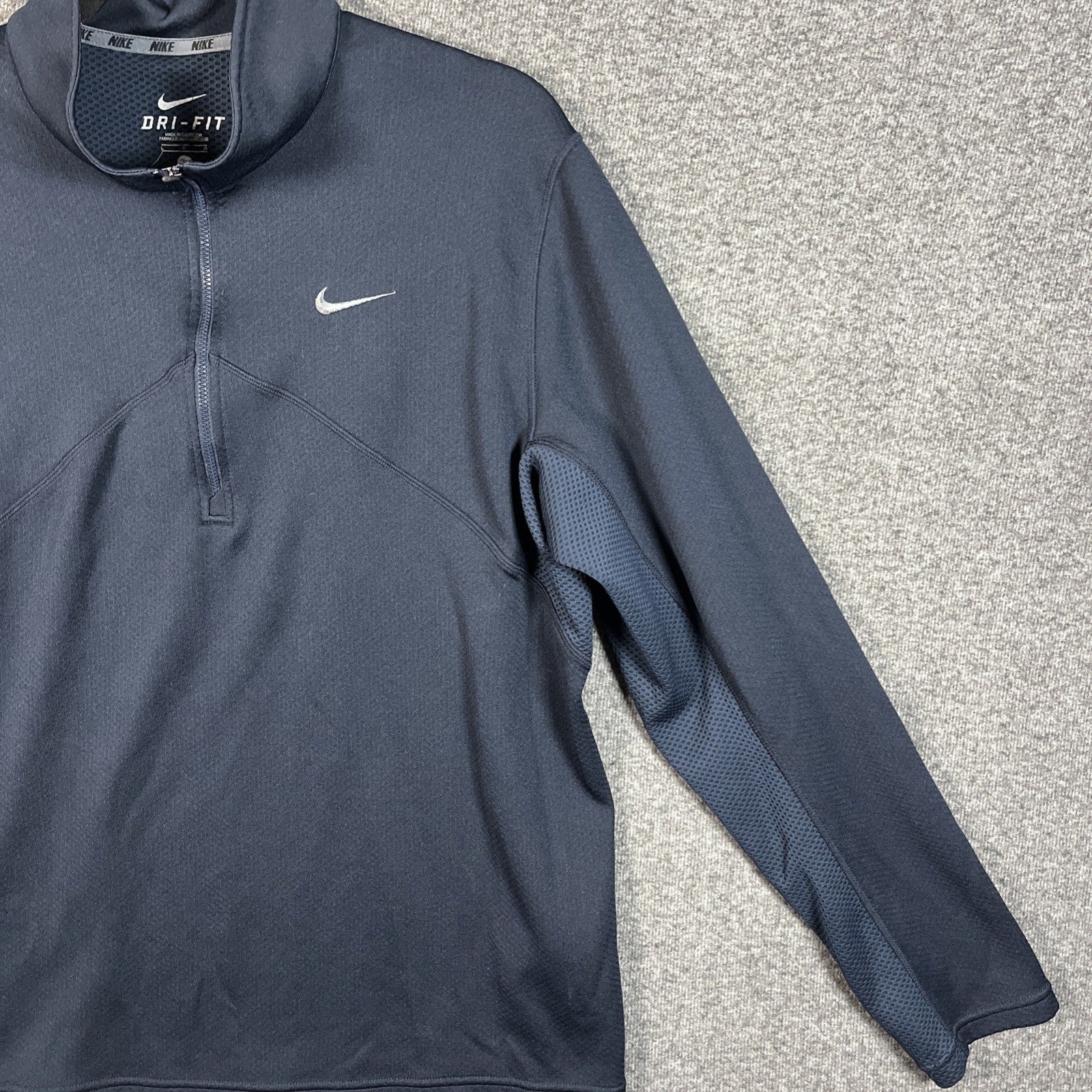 Nike 1/4 Zip Pullover Sweatshirt Dri-Fit Long Sleeve Men's Size Large Blue 10005