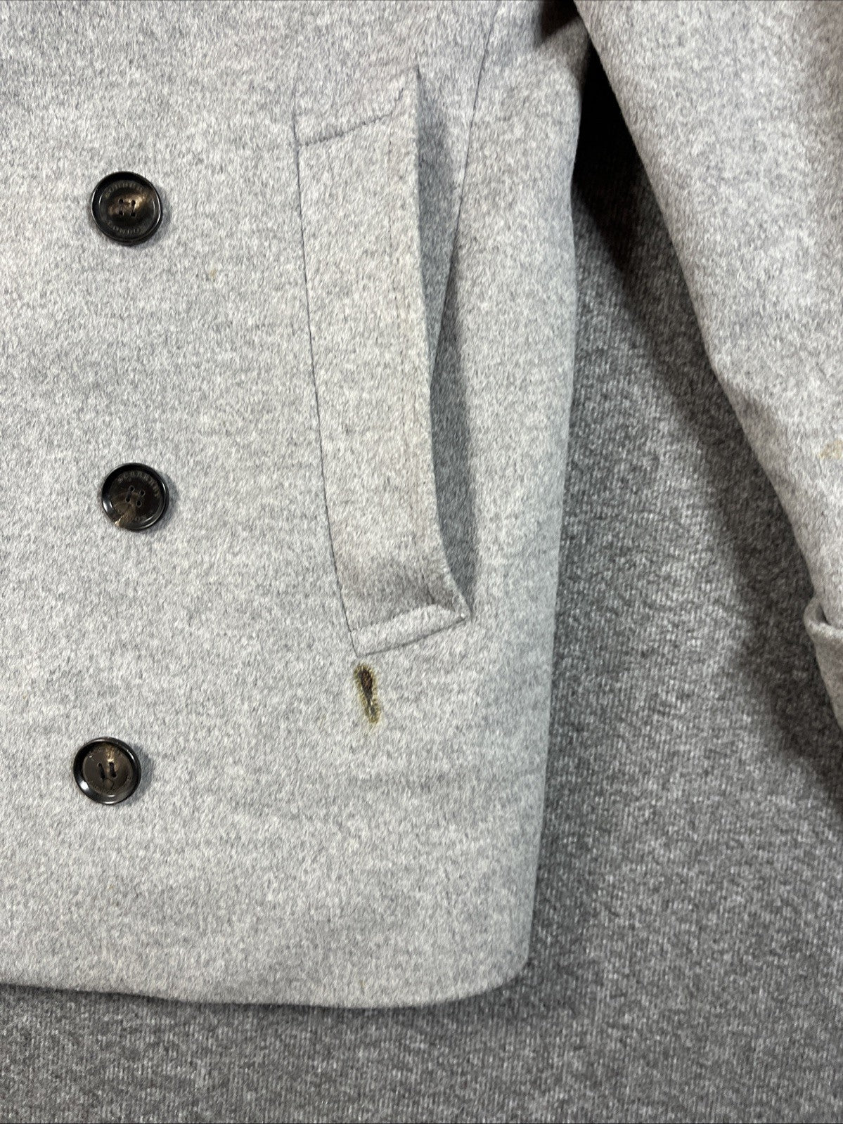 Burberry London Peacoat Women’s Gray Size 46 Wool Button Closure 