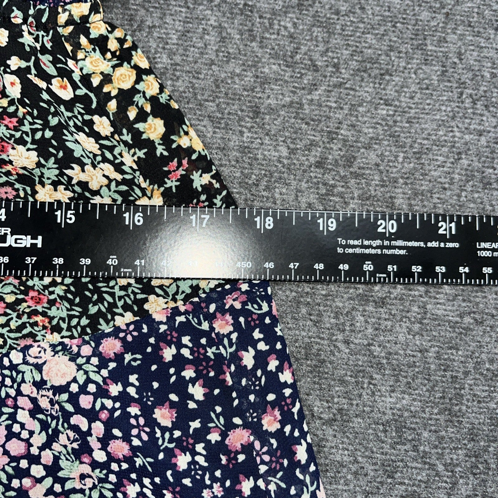 Lulus Collarless Wrap Floral Dress Short Sleeve Slit Bottom Medium Blue