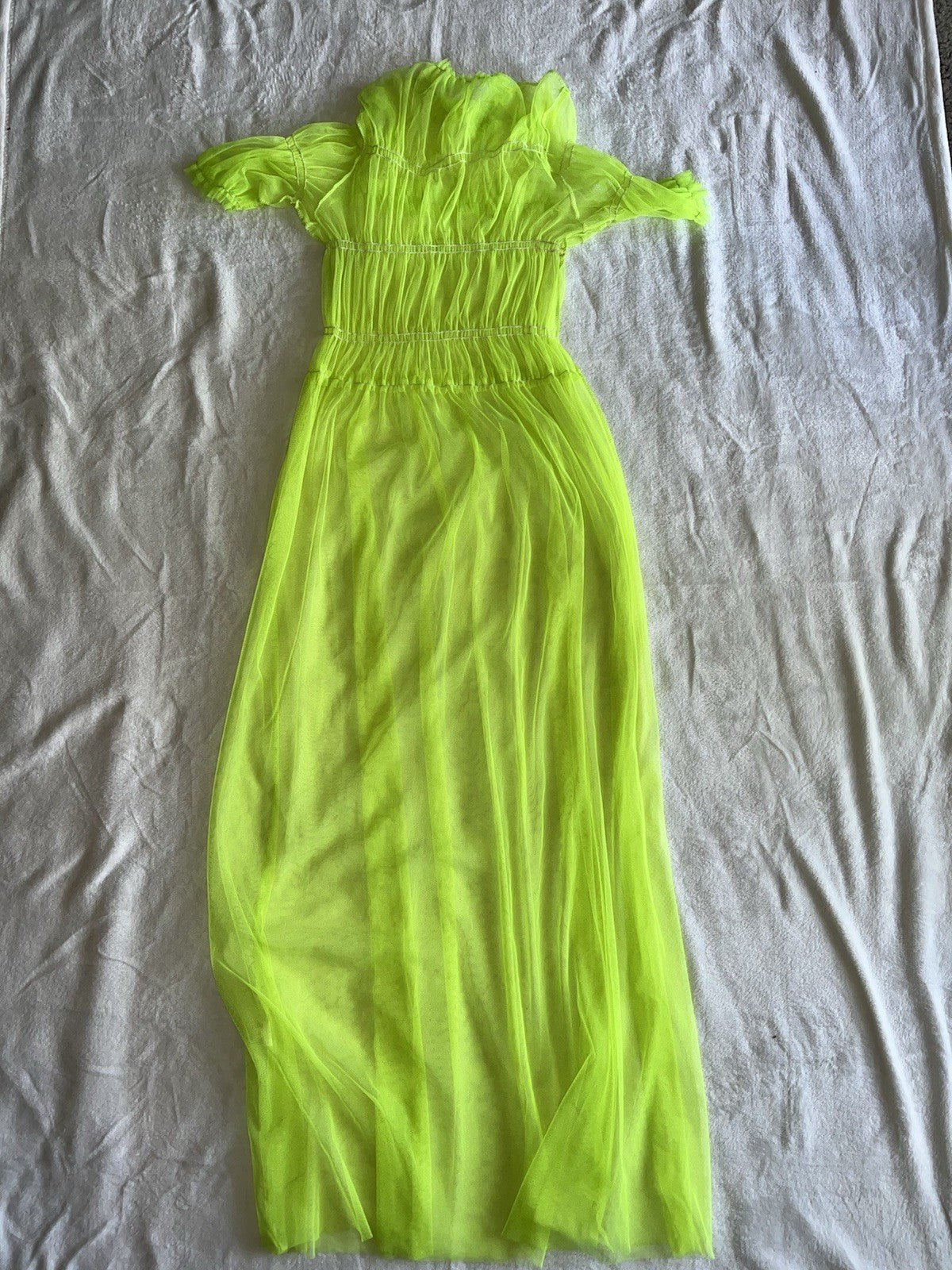 SHEIN Lime Green Swim Suit Cover Dress M Womens 