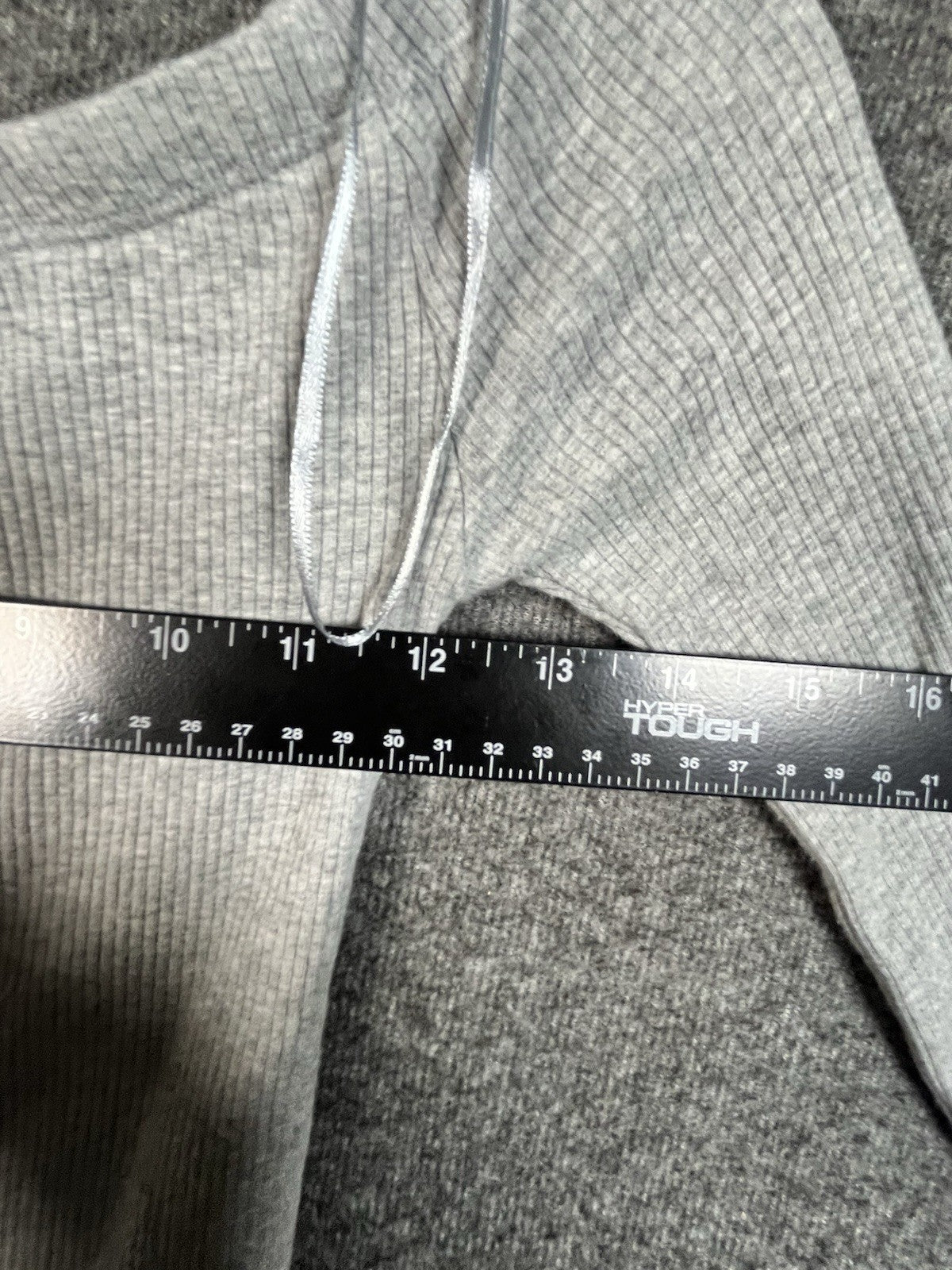 Ambiance grey ribbed off-shoulder long-sleeve top M Regular Fit Pullover 