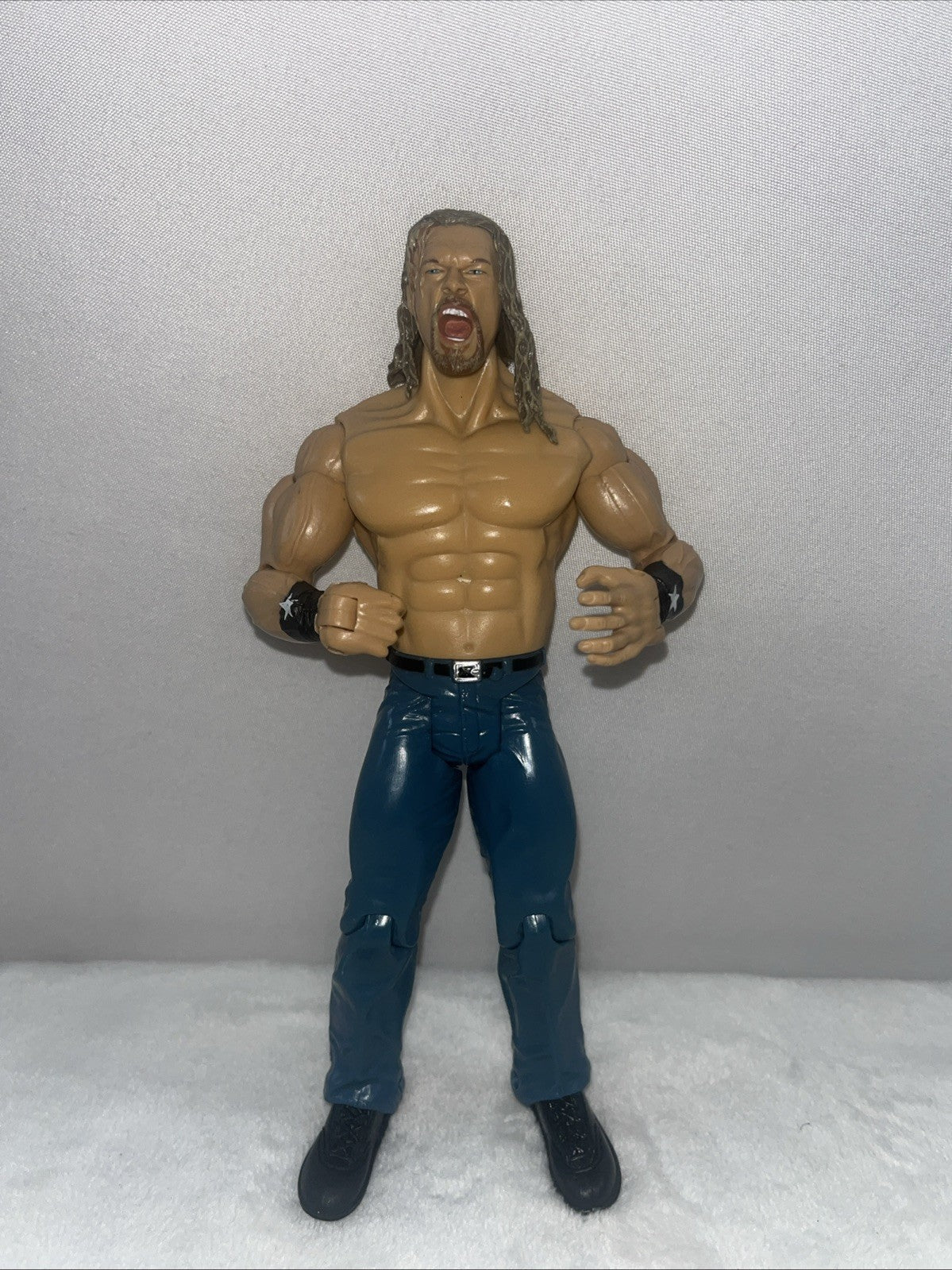 Jakks Pacific WWE action figure Edge 2003 Blue Jeans Long Hair No shirt 
