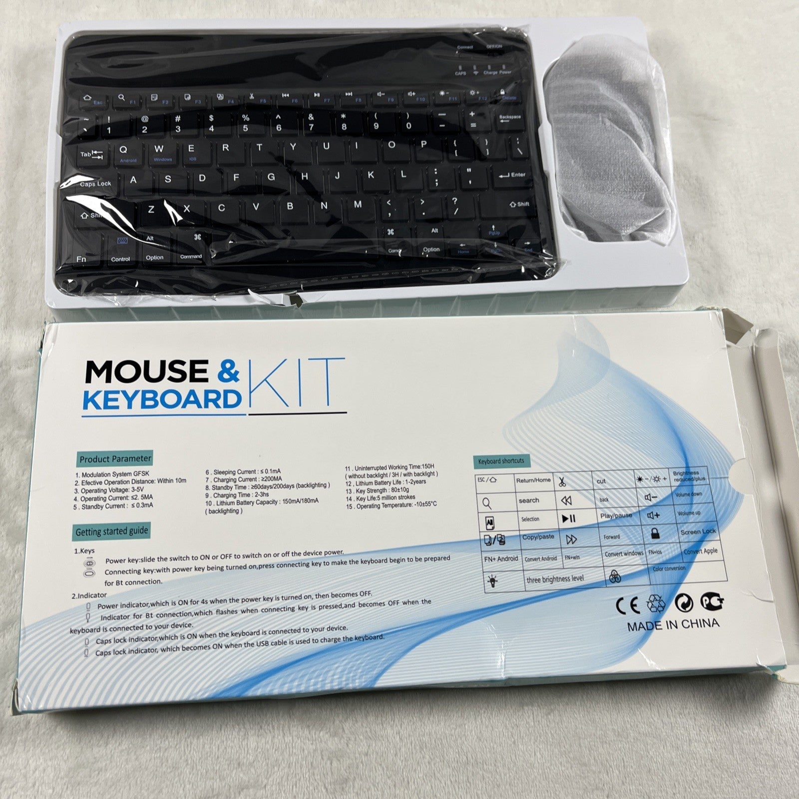 	Bluetooth Keyboard and Mouse Combo for iPad - Rechargeable Wireless Keyboard	