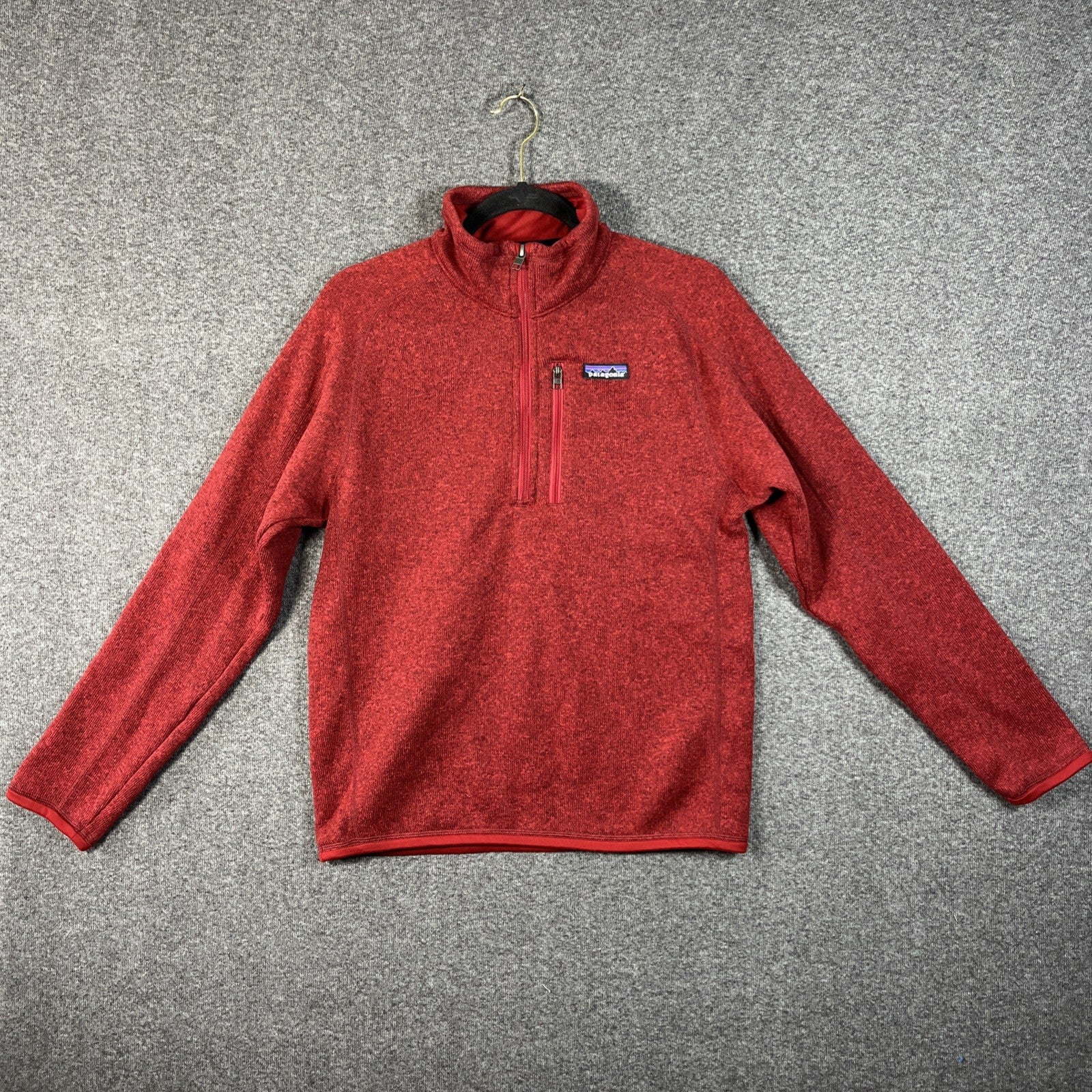 Patagonia Sweater 1/4 Zip Pullover Fleece Red Outdoor Camping Sweatshirt Men S