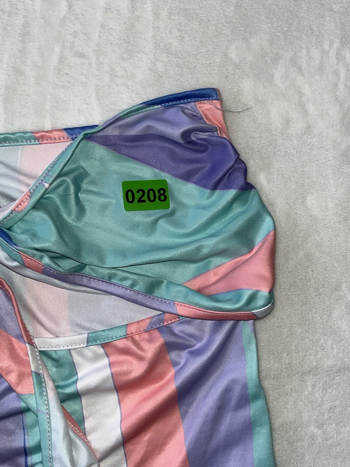 Muilt Color Short Dress Bralette Tie Around Back Size Medium Women’s ￼