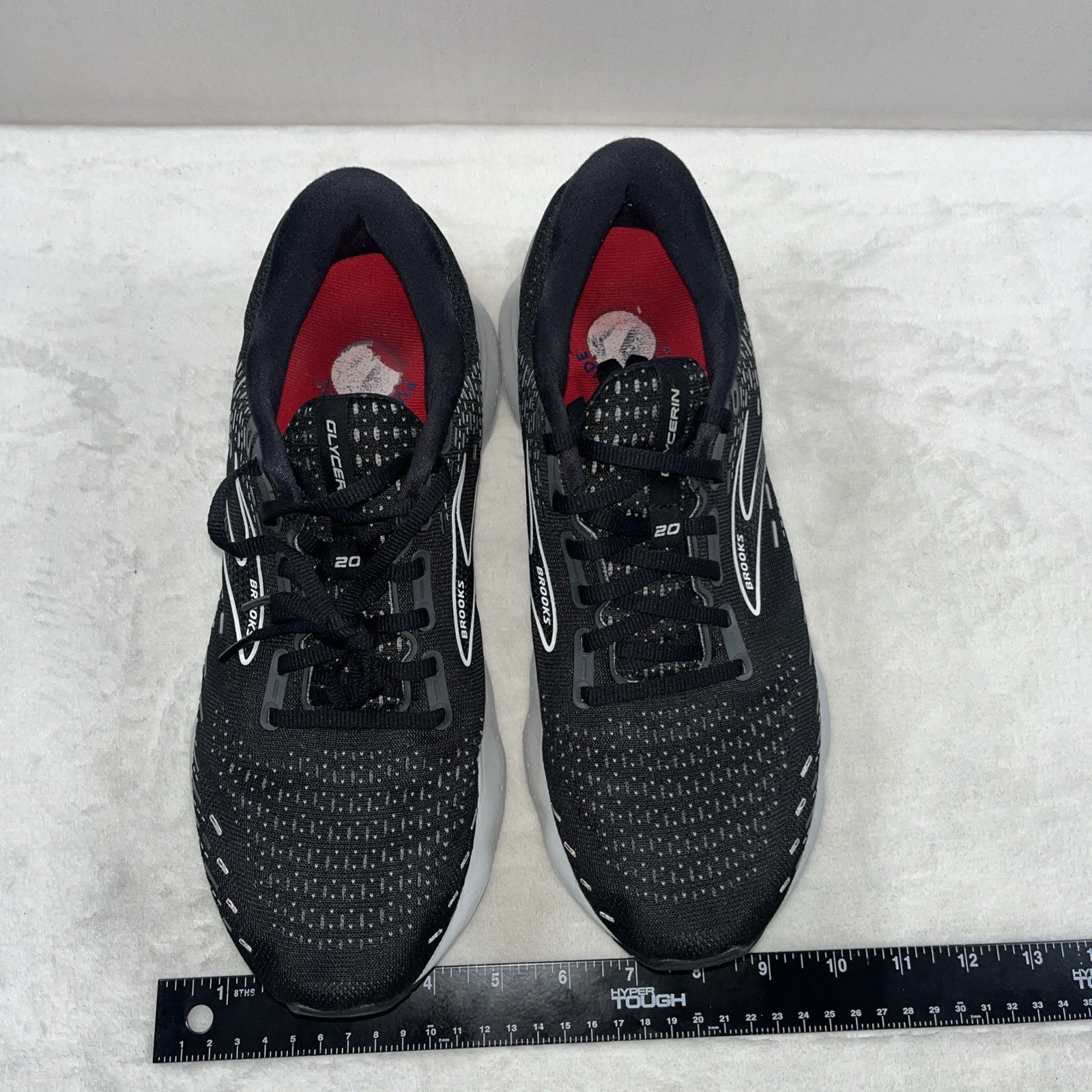 brooks glycerin 20 womens Running Shoes Size 11.5 Black White Gray Lace Up 