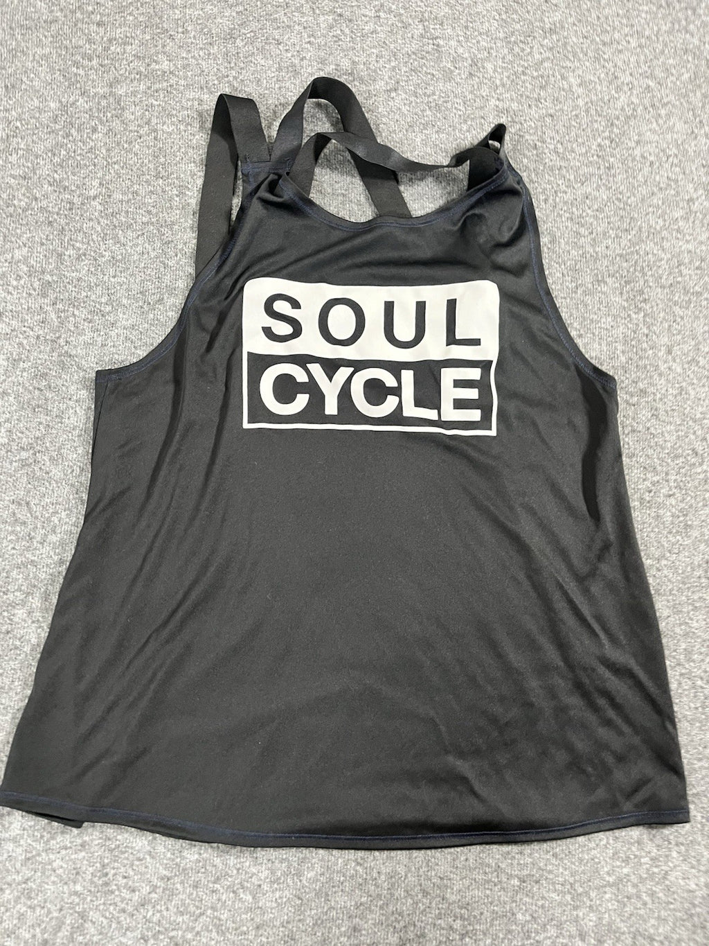 Soul Cycle Tank Women's Size Large Black White Sleeveless Racerback Top Stretch