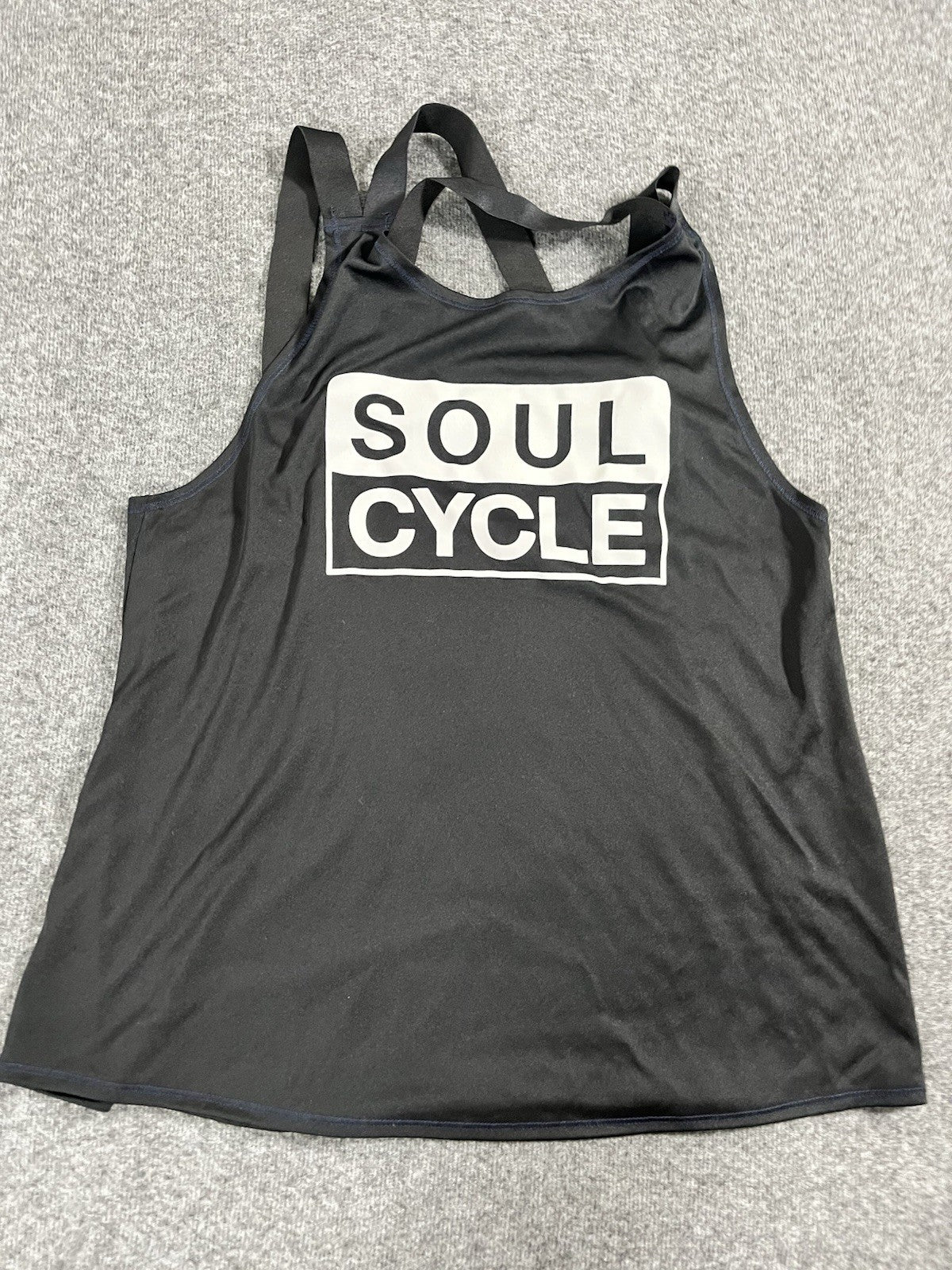Soul Cycle Tank Women's Size Large Black White Sleeveless Racerback Top Stretch