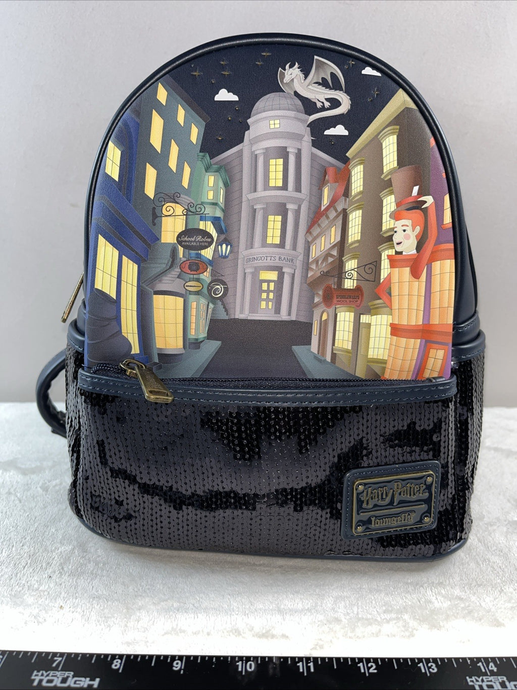 NEW Harry Potter Loungefly Mini Backpack Diagon Alley Sequin Universal Studios