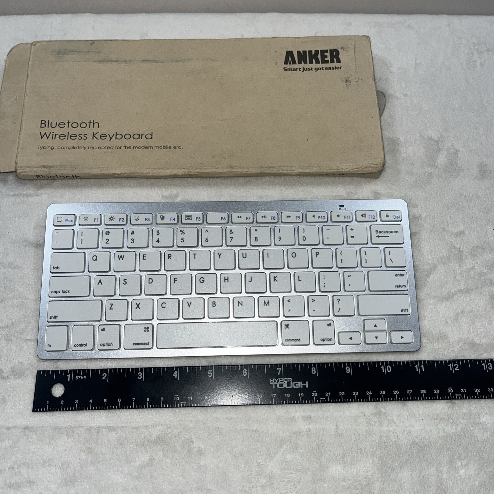 Bluetooth Wireless Keyboard Compatible With Mac Or Windows Silver QWERTY Battery