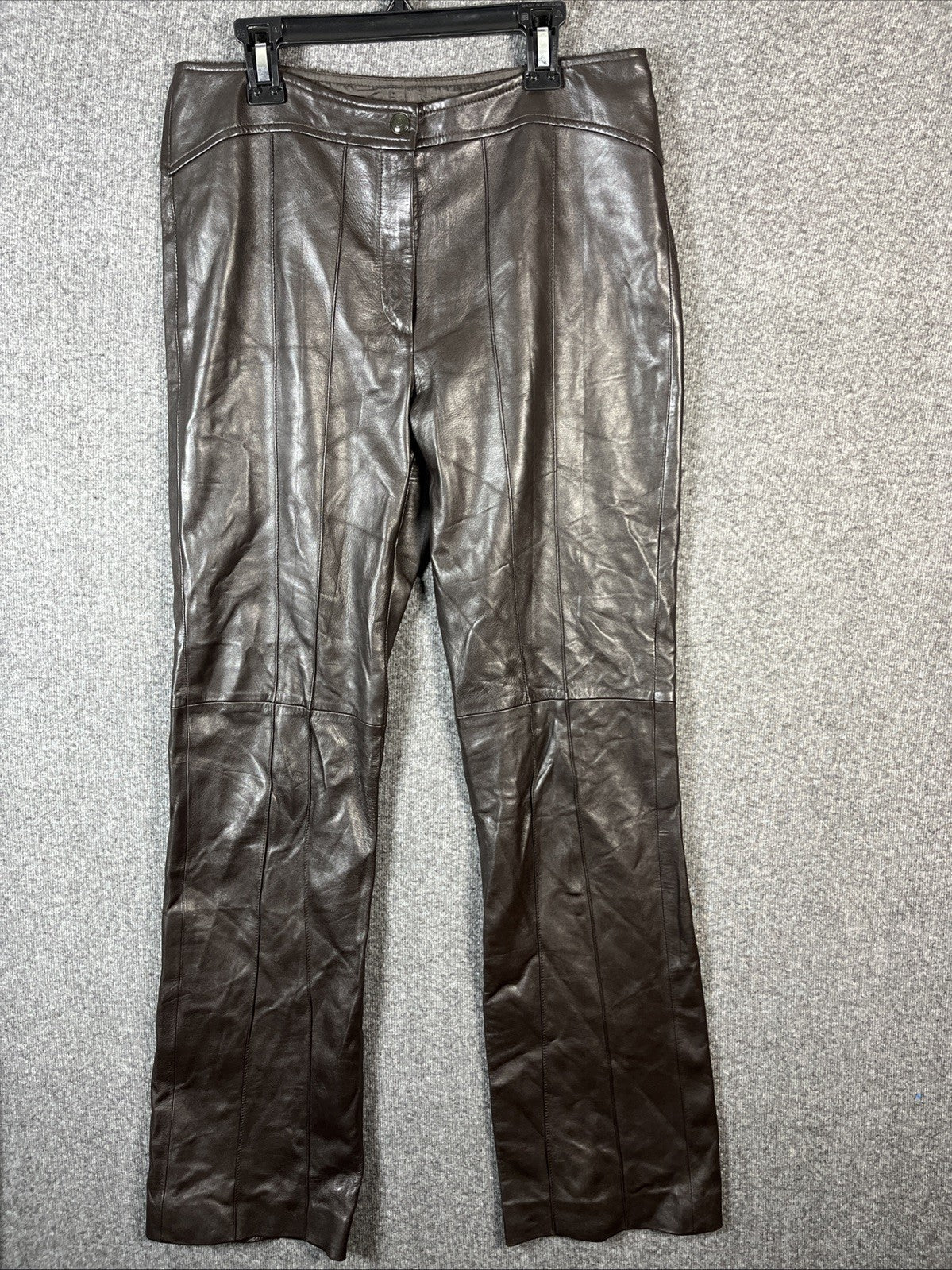 Carlisle women’s leather pants boot cut US 4 UK 8 brown