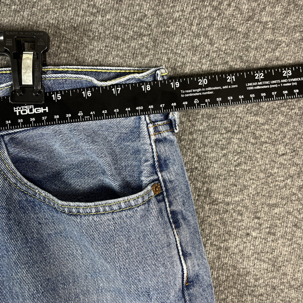 Levis 505  Mens Size 38x32 Relaxed Straight Fit Jeans Medium Blue Washed Denim