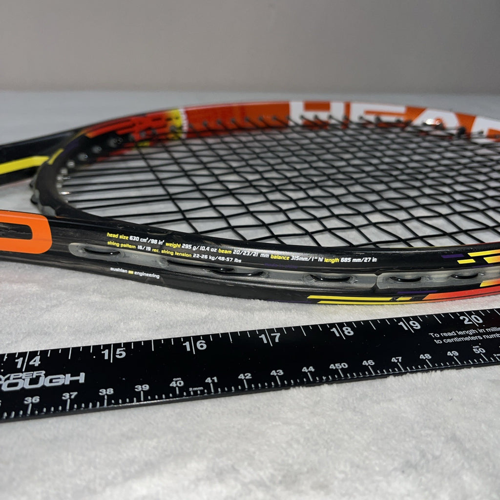 Head Radical Mp Graphene Tennis Racquet Orange Black Rubber Handle Lightweight 