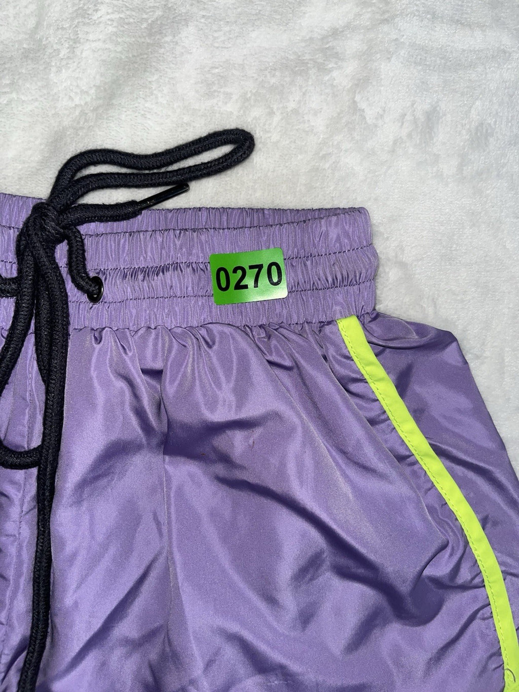 Fashion Nova Athletic Shorts XS Purple/Neon Drawstring Gym Running Nylon 