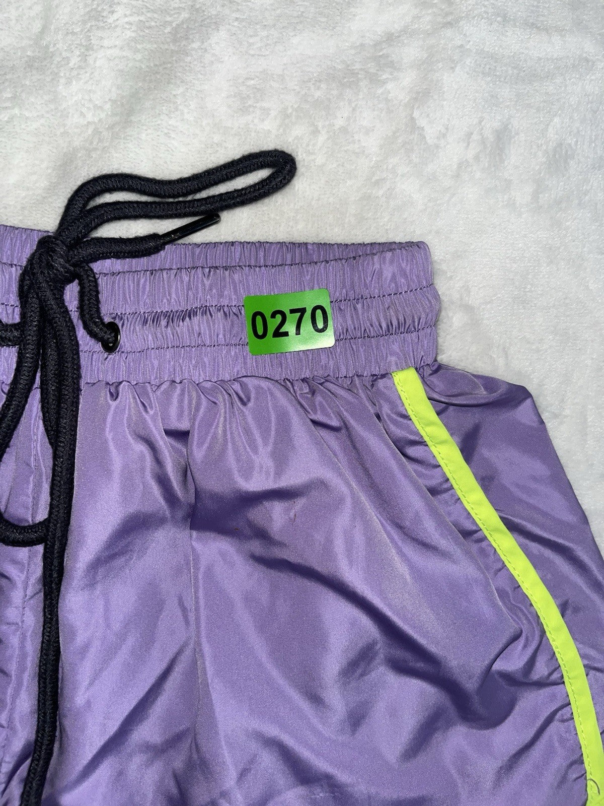 Fashion Nova Athletic Shorts XS Purple/Neon Drawstring Gym Running Nylon 
