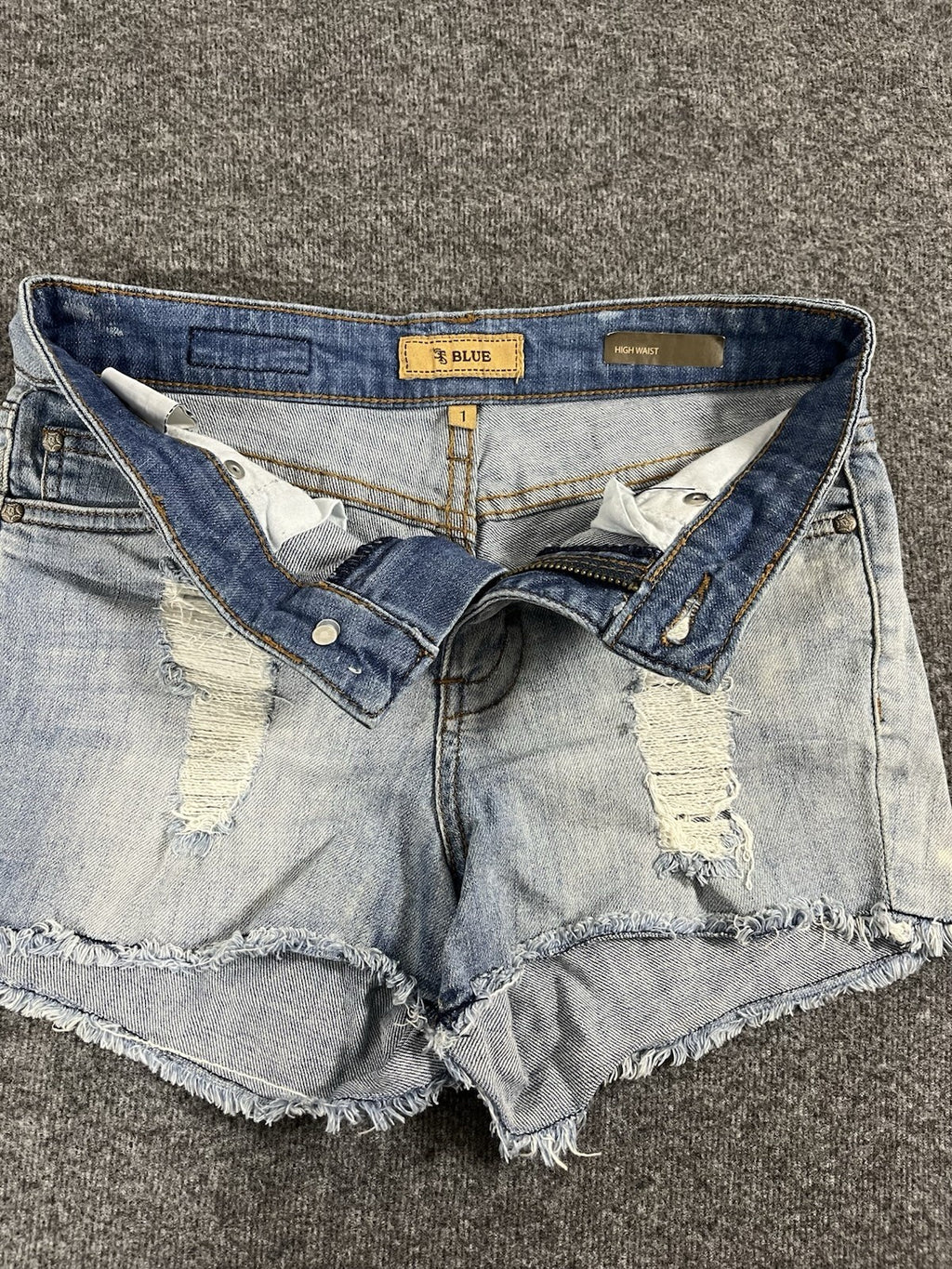 STS BLUE ELEANORA JEAN SHORTS FRAYED HEM DISTRESSED SIZE 1