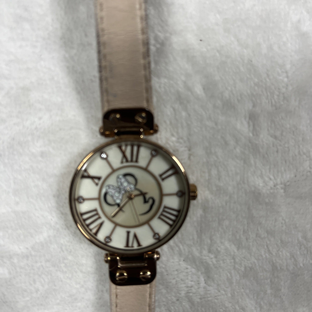 Disney Parks Minnie Mouse Leather Watch Stainless Steel Untested Women’s 