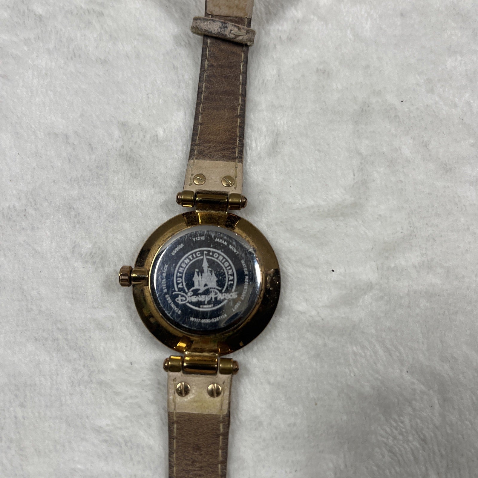 Disney Parks Minnie Mouse Leather Watch Stainless Steel Untested Women’s 