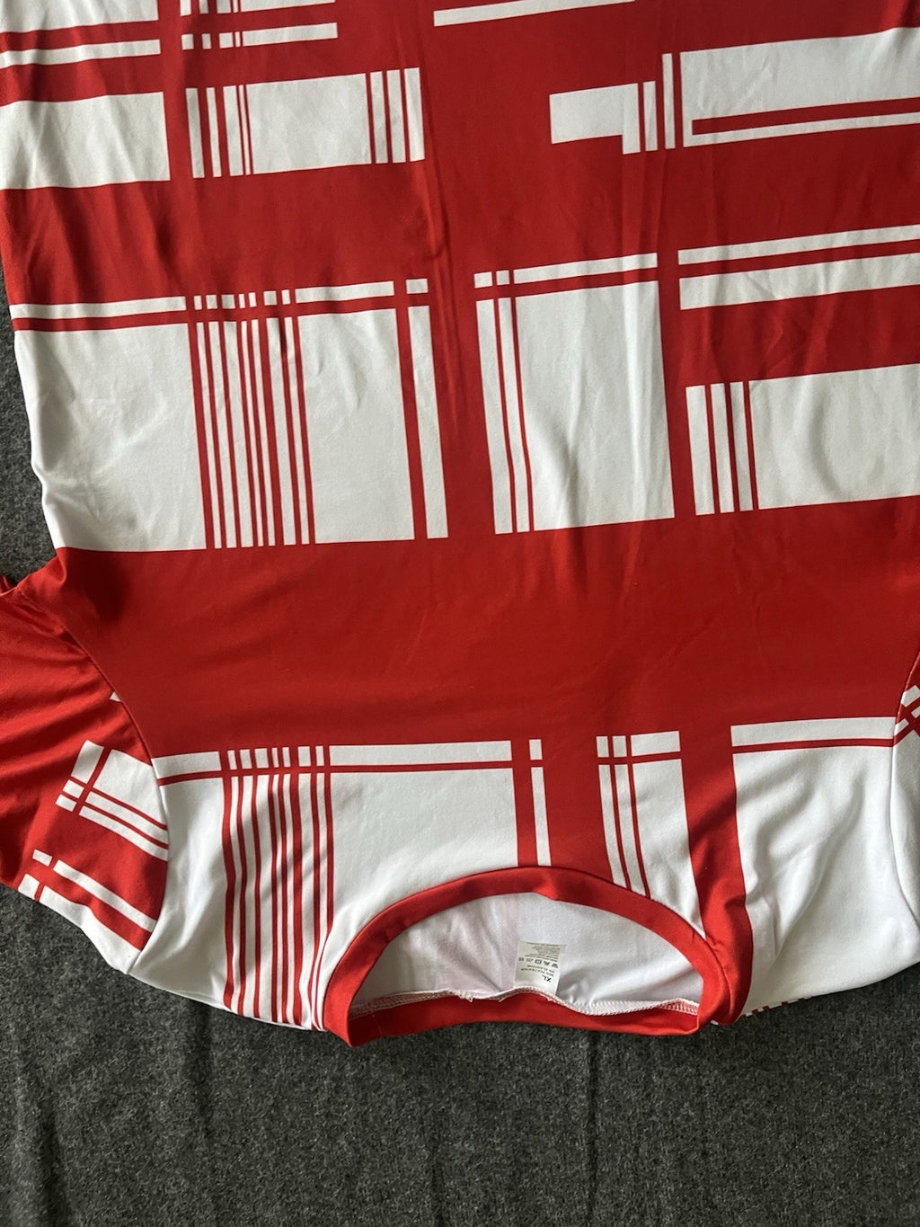 Women’s Blouse XL Red And White Striped Short Sleeve 