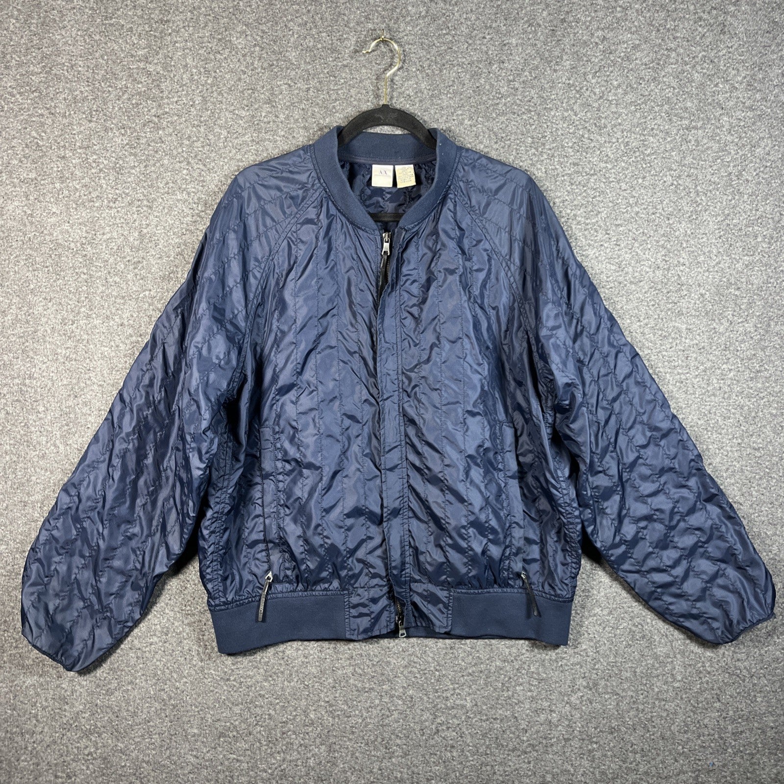 Armani exchange men’s bomber jacket Blue vintage Full zip extra large