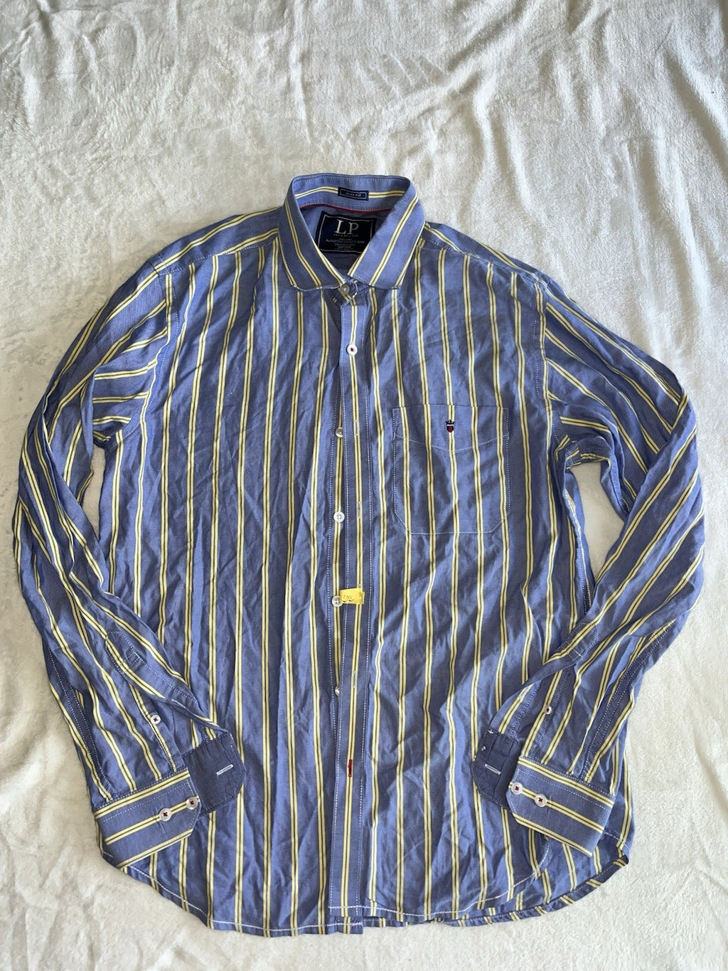 Louis Philippe Slim Fit shirt Men’s Large Blue Striped 