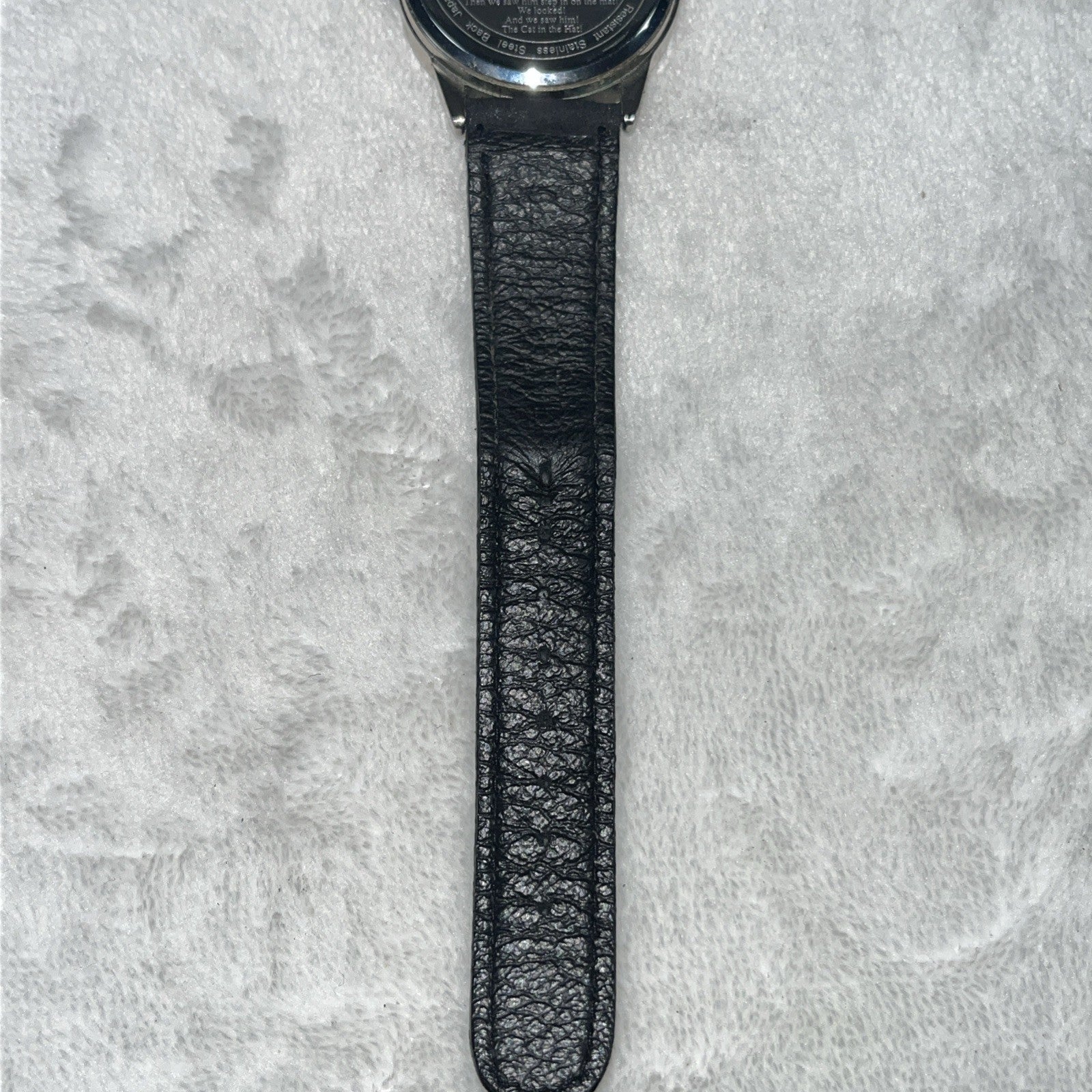 The Cat In The Hat Dr. Suess Watch Leather Stainless Steel 1997 Water Resistant 
